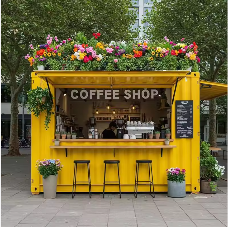 Shipping Container Shop Modular Mobile Cafe Portable Retail Store Prefabricated Kiosk